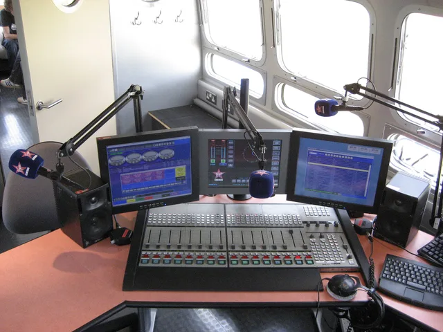 Inside the Virgin Radio Airstream studio en:Klotz Digital 's Vadis DC II mixer for use at a Virgin Radio outside broadcast at the V Festival 2007. Podcast advertising ROI UK: how to track response and attribution