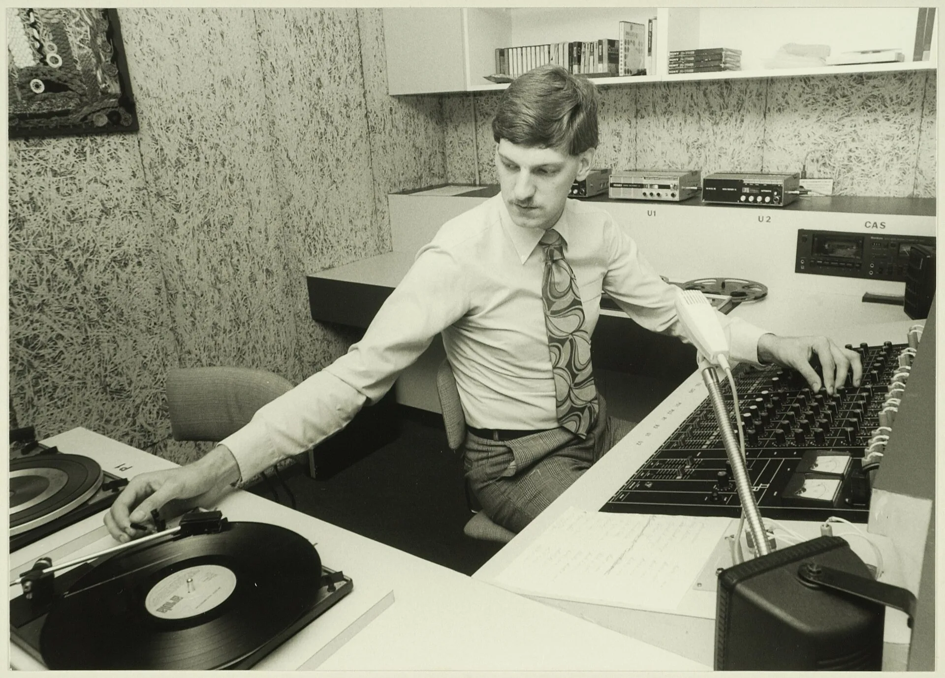 Studio Radio Apollo in Haarlem, North Holland, the Netherlands. Photograph by Cees de Boer (1918-1985), Fotoburo de Boer collection.