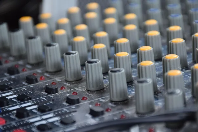 mixer, sound, music, audio, song, music studio, controls, equipment, tool, console, adjust the sound, music system, mix, slide control, sound mixer, button, entertainment. Run a radio advertising quality checklist before you approve any spot